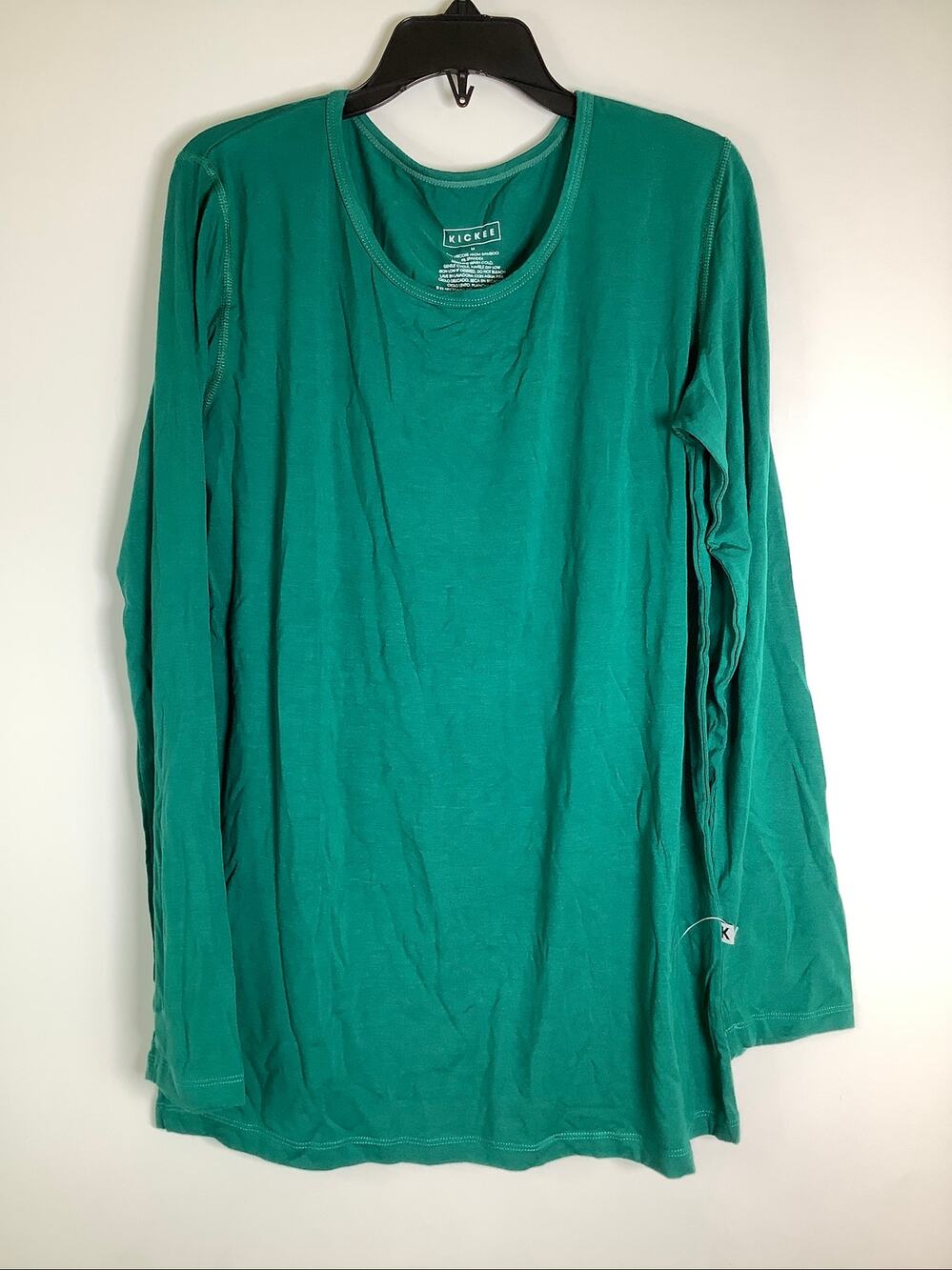 Kickee Pants Women's Medium Teal Green Bamboo Long Sleeve Top Loungewear C22-2